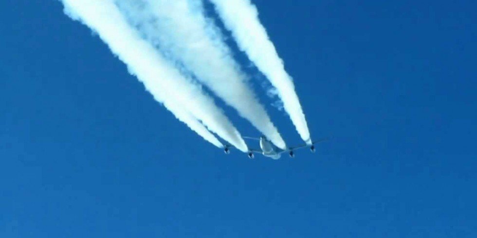 …that are caused by planes like this… Chemtrails from plane