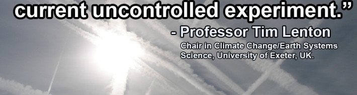 CRACKED! Top Climate Scientist Admits to Ongoing Geoengineering Top Climate Scientist Prof Tim Lenton Admits to Geoengineering